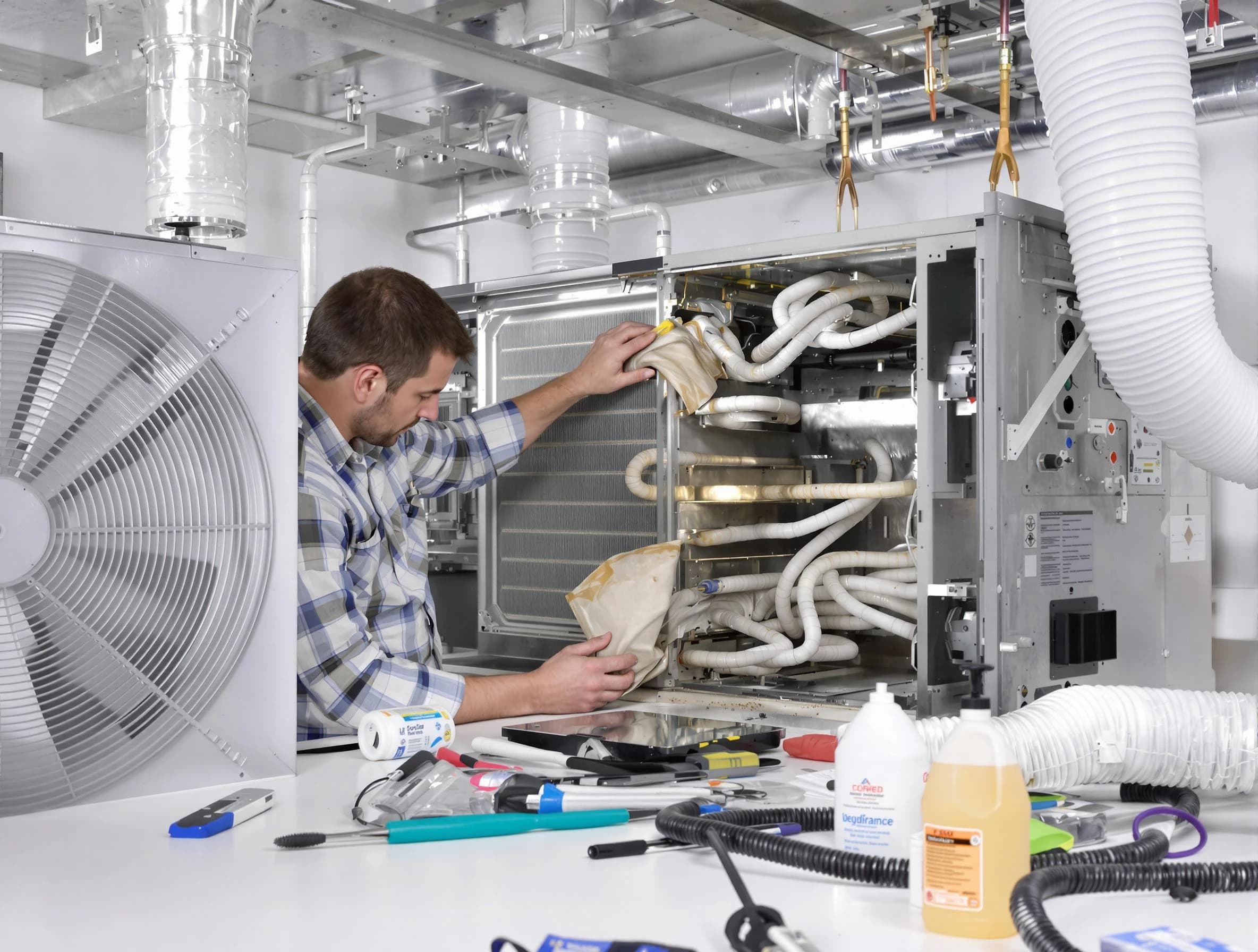 West Mifflin Air Duct Cleaning specialist performing precision AC coil cleaning in West Mifflin