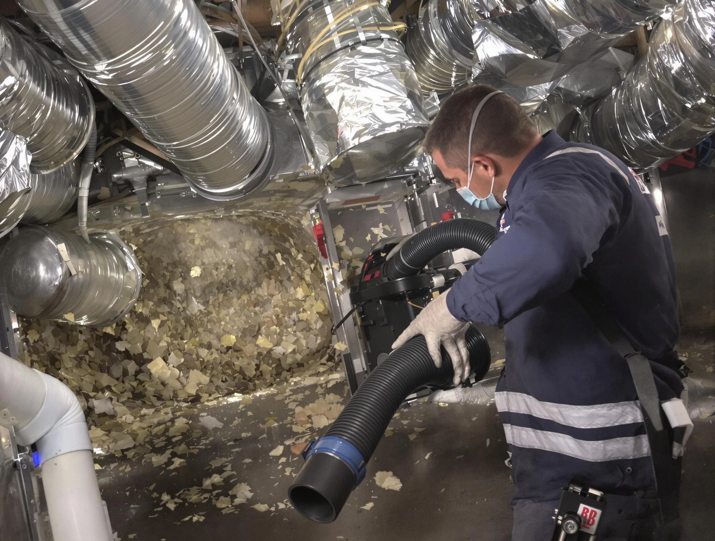 West Mifflin Air Duct Cleaning specialist operating negative pressure cleaning equipment for thorough duct maintenance in West Mifflin