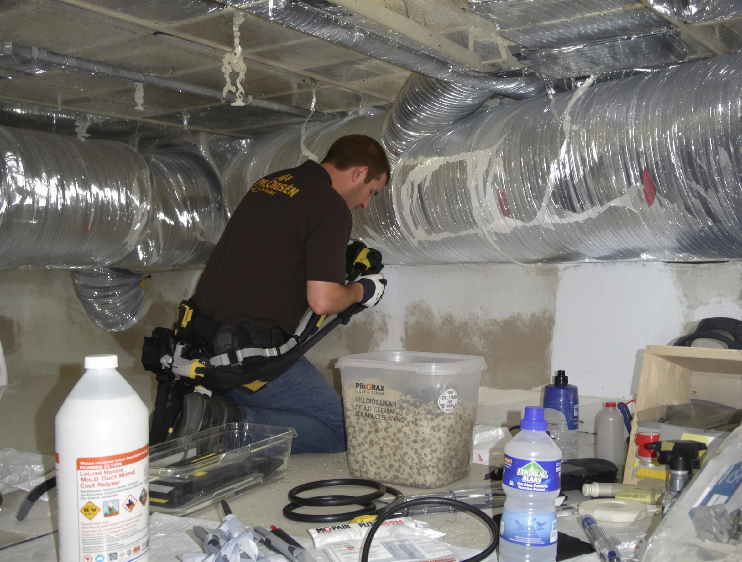 West Mifflin Air Duct Cleaning specialist performing professional mold removal from air ducts in West Mifflin
