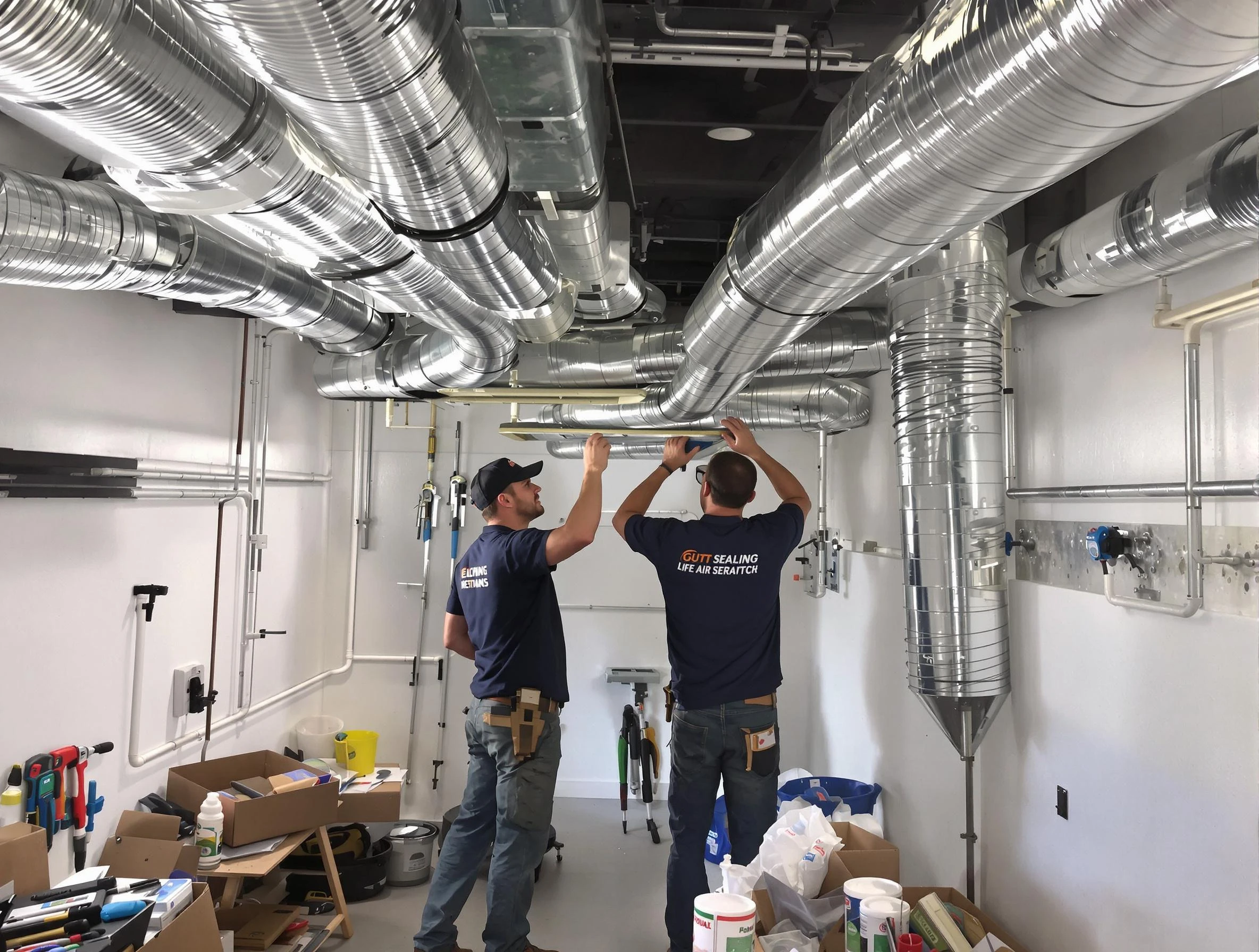 West Mifflin Air Duct Cleaning technician applying professional duct sealing solutions in West Mifflin